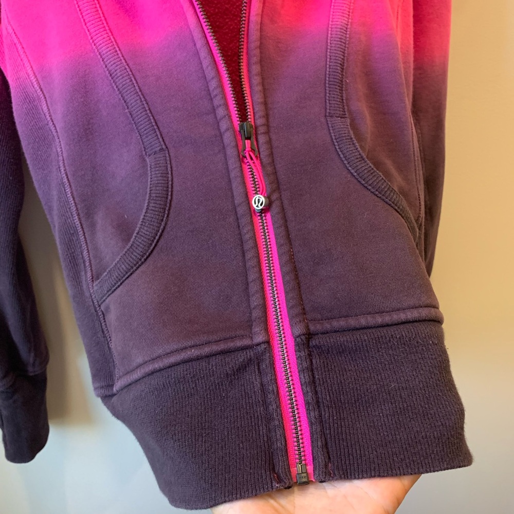 Lululemon Special Edition, dip dye purple/pink, women’s size 4 scuba hoodie - Picture 6 of 7